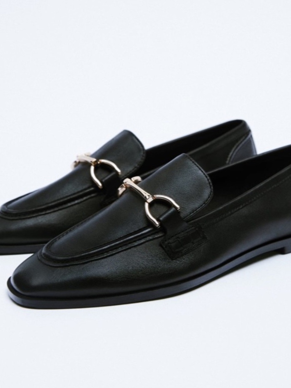 Zara leather bit loafers 38